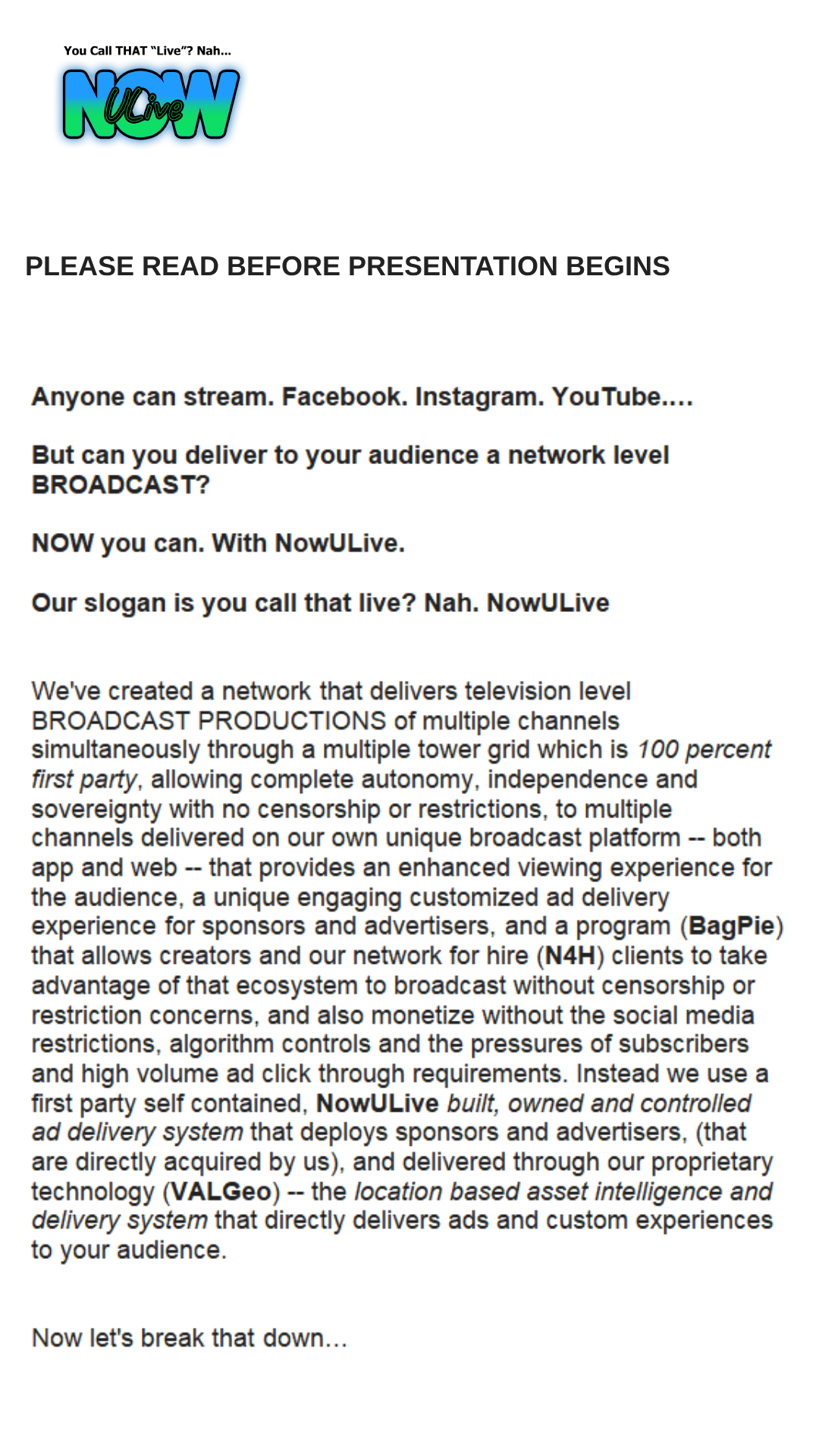 NowULive Demo Slide